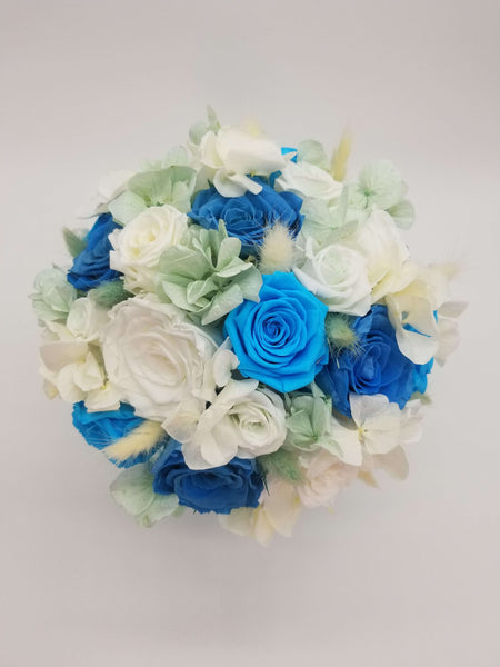 Rosé Designs YYC Blue Velvet Flower Bouquet top view