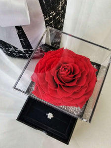 Giant Rose Jewelry Box Black Reflection