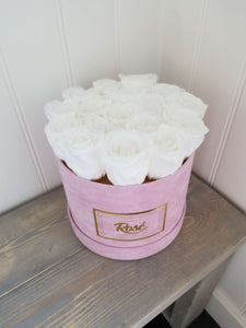 Large Pink Velvet Touch Rose Box
