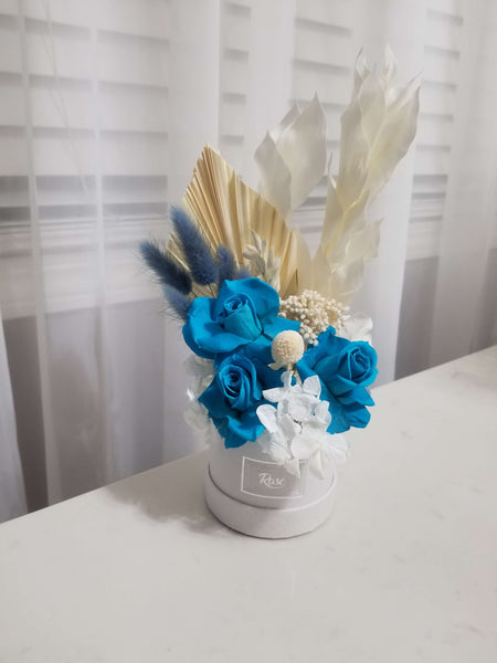 Blue Boho Chic Mini Rose Bouquet