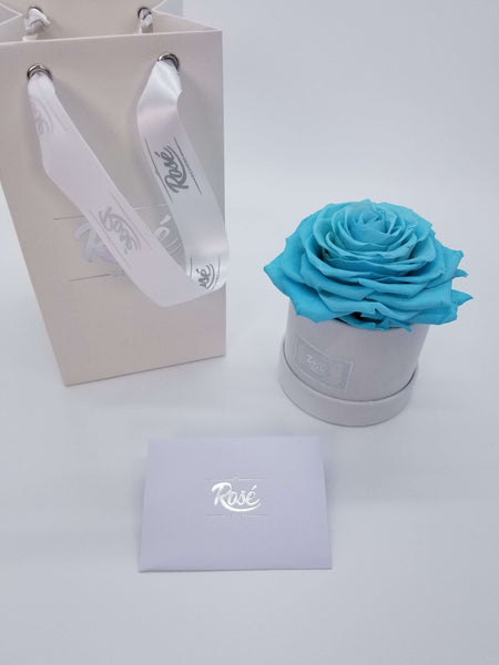Mini White Velvet Touch Single Rose Bouquet