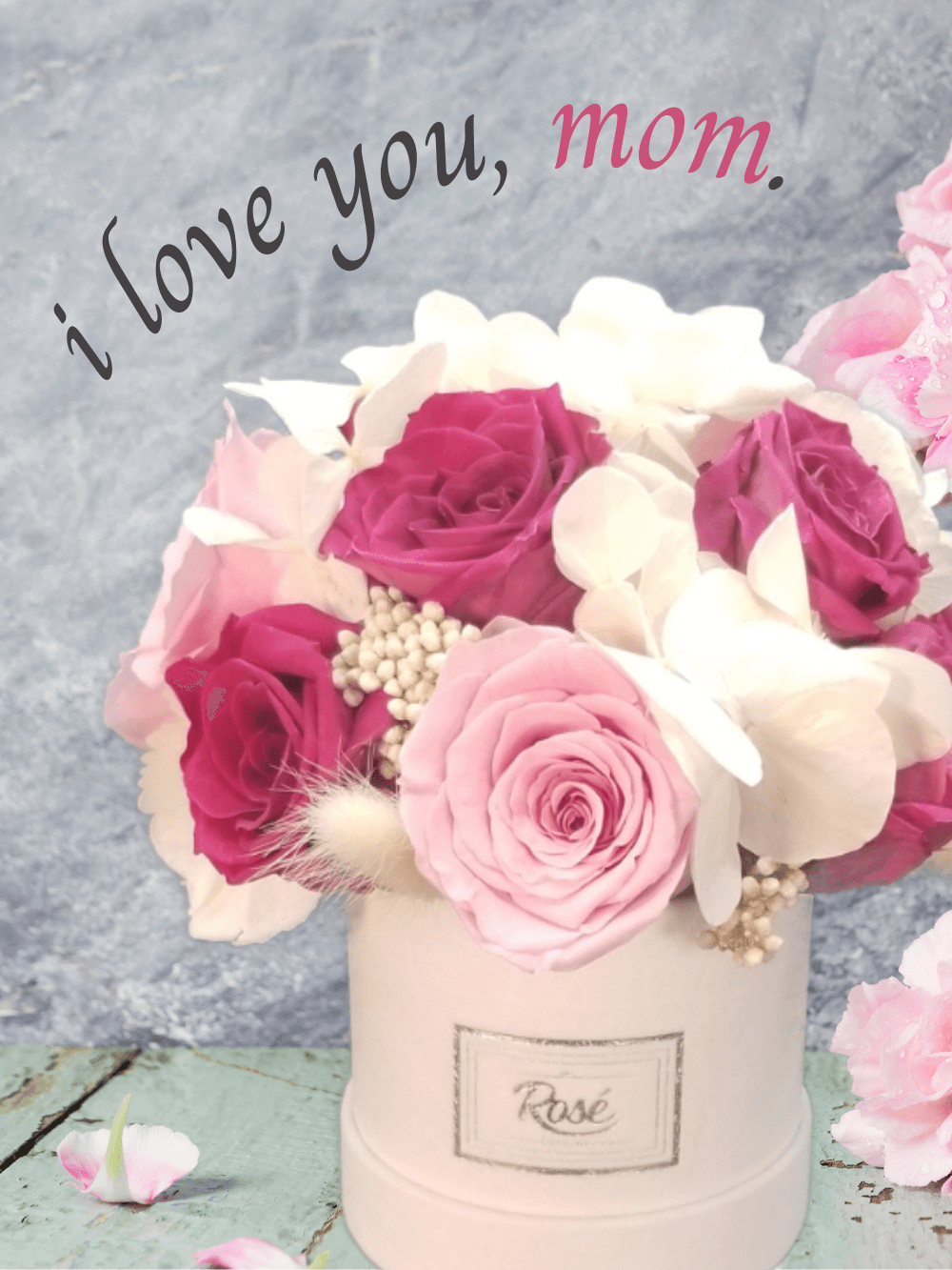 Pink Bouquet with Forever roses, Hydrangeas and mixed flowers